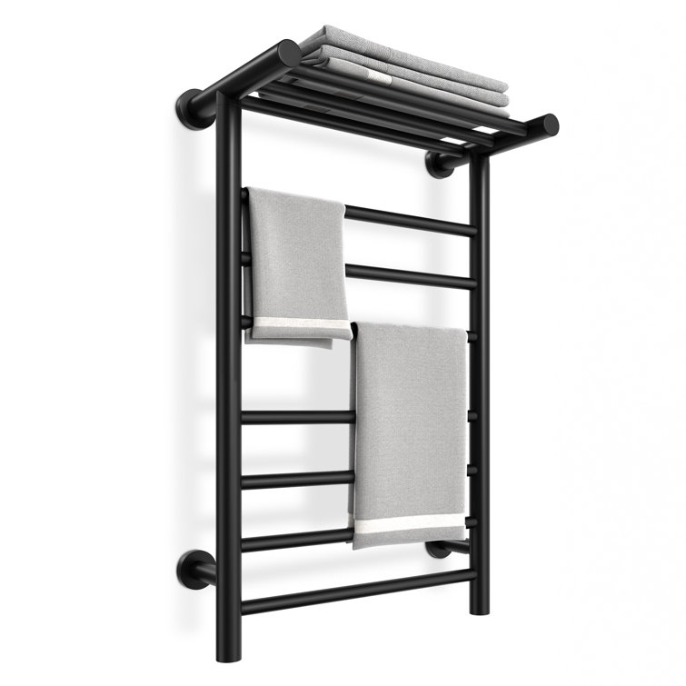 Black shelf best sale with towel rail